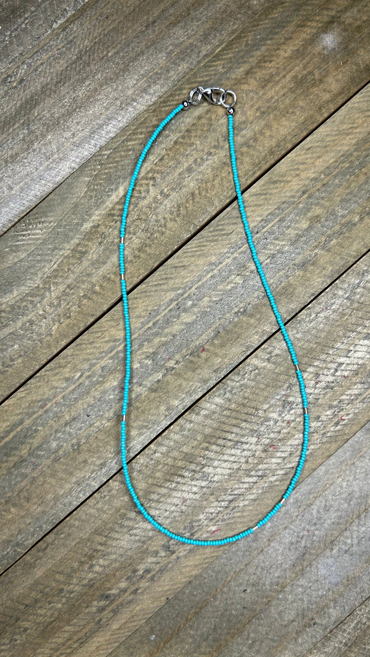 Seed Beads & Silver Chokers
