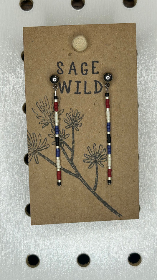 Red, White, and Blue Stick Earring