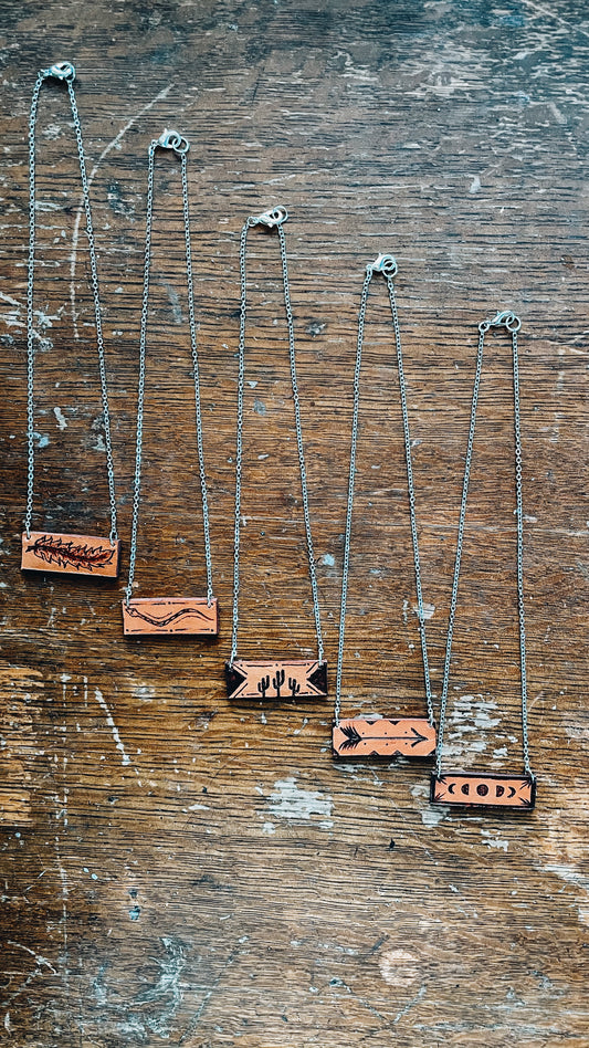 The Leather Bar Necklace